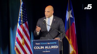 US Rep. Colin Allred spoke Tuesday night thanking supporters