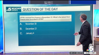 Weather Quiz: First freeze