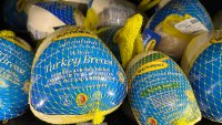 Frozen whole turkey breast is displayed at a Walmart store in Milford, Conn., on Saturday, Nov. 16, 2024.