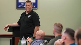 Border Patrol Chaplaincy program manager Spencer Hatch teaches during the Border Patrol Chaplain Academy class