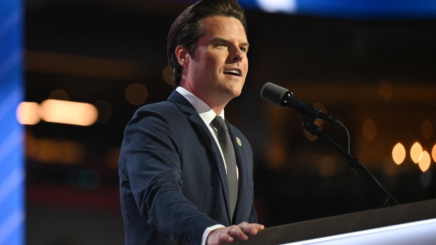 US Representative from Florida Matt Gaetz speaks during the third day of the 2024 Republican National Convention at the Fiserv Forum in Milwaukee, Wisconsin, on July 17, 2024. Days after he survived an assassination attempt Donald Trump won formal nomination as the Republican presidential candidate and picked Ohio US Senator J.D. Vance for running mate.