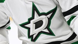 Oct 22, 2022;  View of a Dallas Stars logo on a jersey worn by a member of the team during warmup before a game. (Mandatory Credit: David Kirouac-USA TODAY Sports)