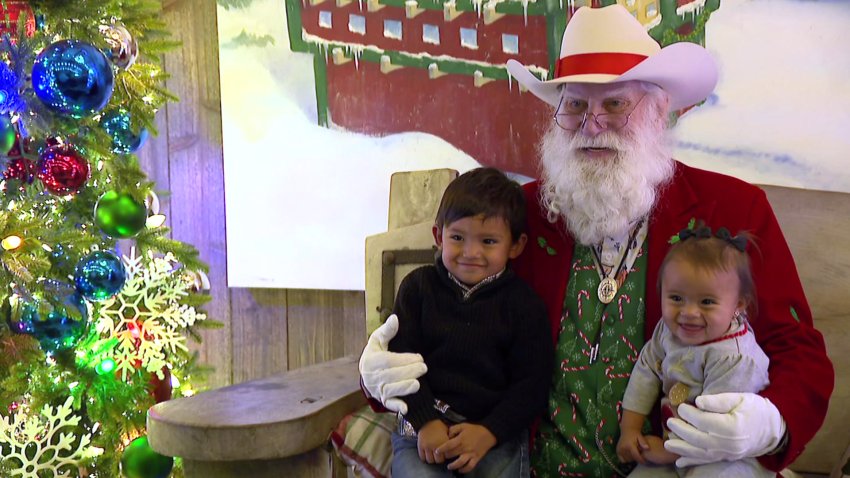 Cowboy Santa at Christmas in the Stockyards in Fort Worth, Nov. 29, 2024.