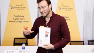 Unshakable optimist, author Simon Sinek presents his book, “The Infinite Game” during Massachusetts Conference For Women 2019 at Boston Convention Center on December 12, 2019 in Boston, Massachusetts. 