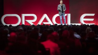 Larry Ellison, co-founder and executive chairman of Oracle Corp., speaks during the Oracle OpenWorld 2018 conference in San Francisco, California, U.S., on Monday, Oct. 22, 2018.