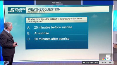 Weather Quiz: Coldest temperature time