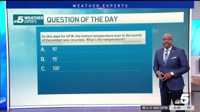 Weather Quiz: Hottest temperature in December