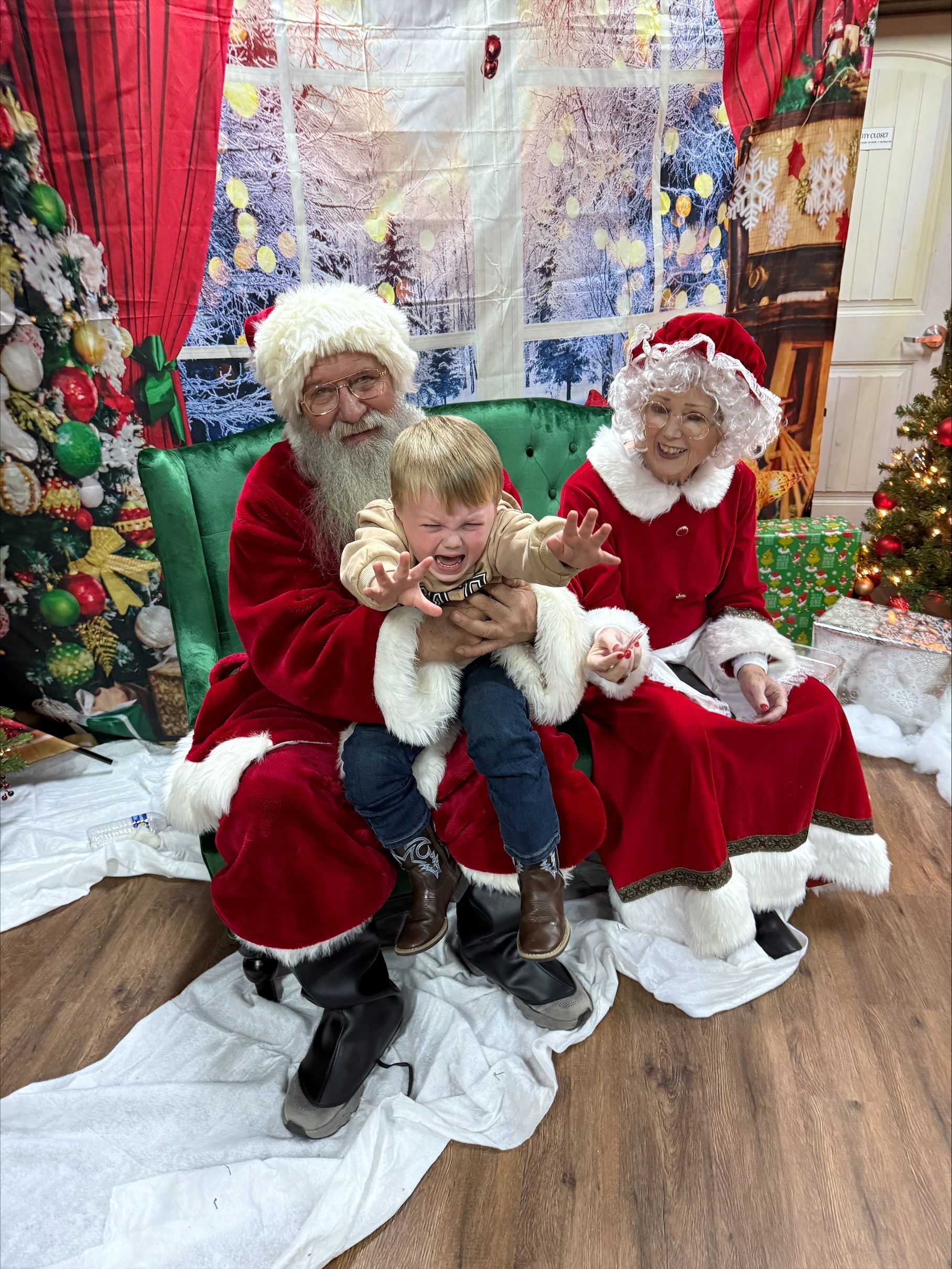 Walker Curfman did not like Santa this year.
Misty Curfman