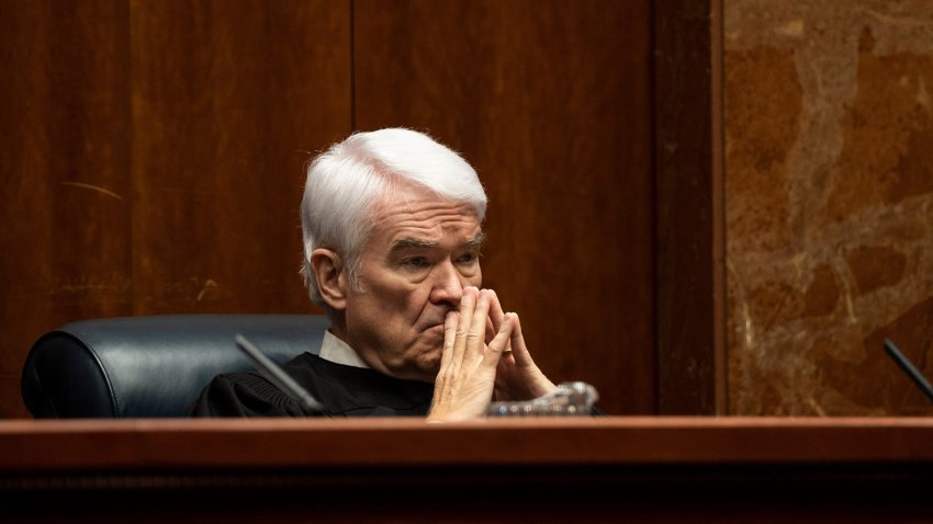 Chief Justice Nathan L. Hecht listens to arguments as the Supreme Court of Texas hears oral arguments on Senate Bill 14, a prohibition on gender affirming care for transgender youth, on Tuesday, Jan. 30, 2024. (Mikala Compton/American-Statesman / USA TODAY NETWORK)