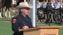 Col. Freeman Martin speaks at a change of command ceremony in Austin, Texas, where he was sworn in as the director of the Texas Department of Public Safety, Monday, Dec. 2, 2024.