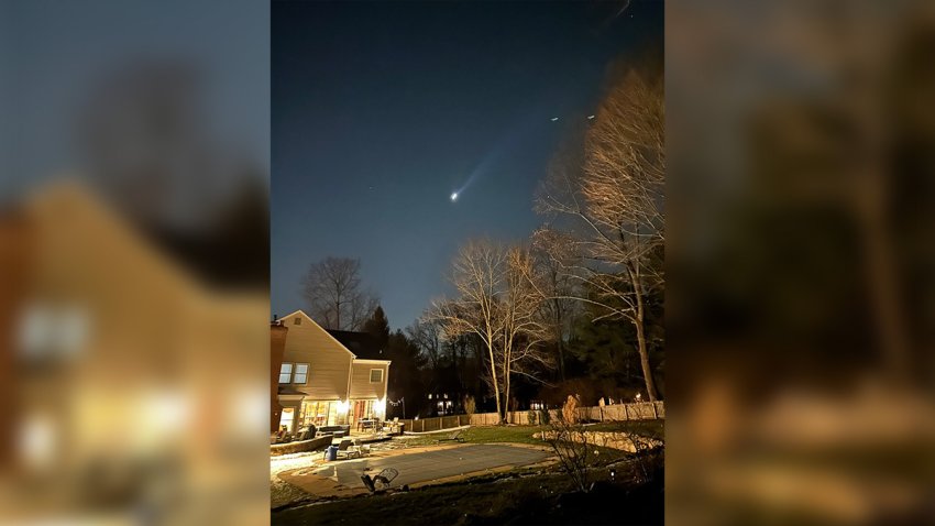 FILE - This photo provided by Brian Glenn shows what appears to be multiple drones flying over Bernardsville, N.J., on Thursday, Dec. 5, 2024 (