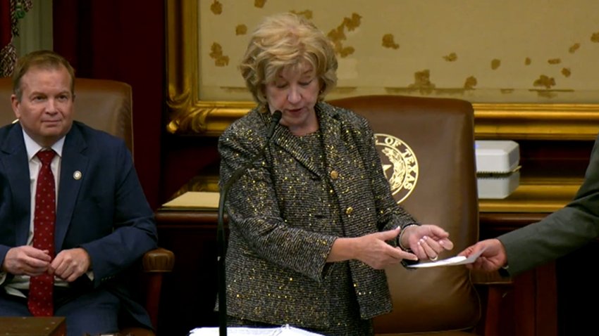 Jane Nelson in the Texas House chamber overseeing the count of Texas electors, Dec. 17, 2024.