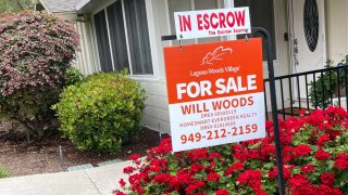 A house for sale, in escrow, in Laguna Woods, California.