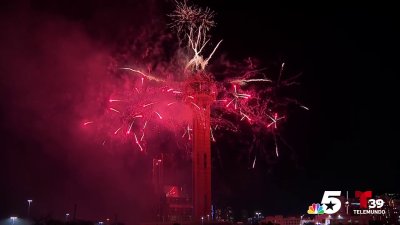 Watch the Lone Star NYE fireworks show at Reunion Tower again