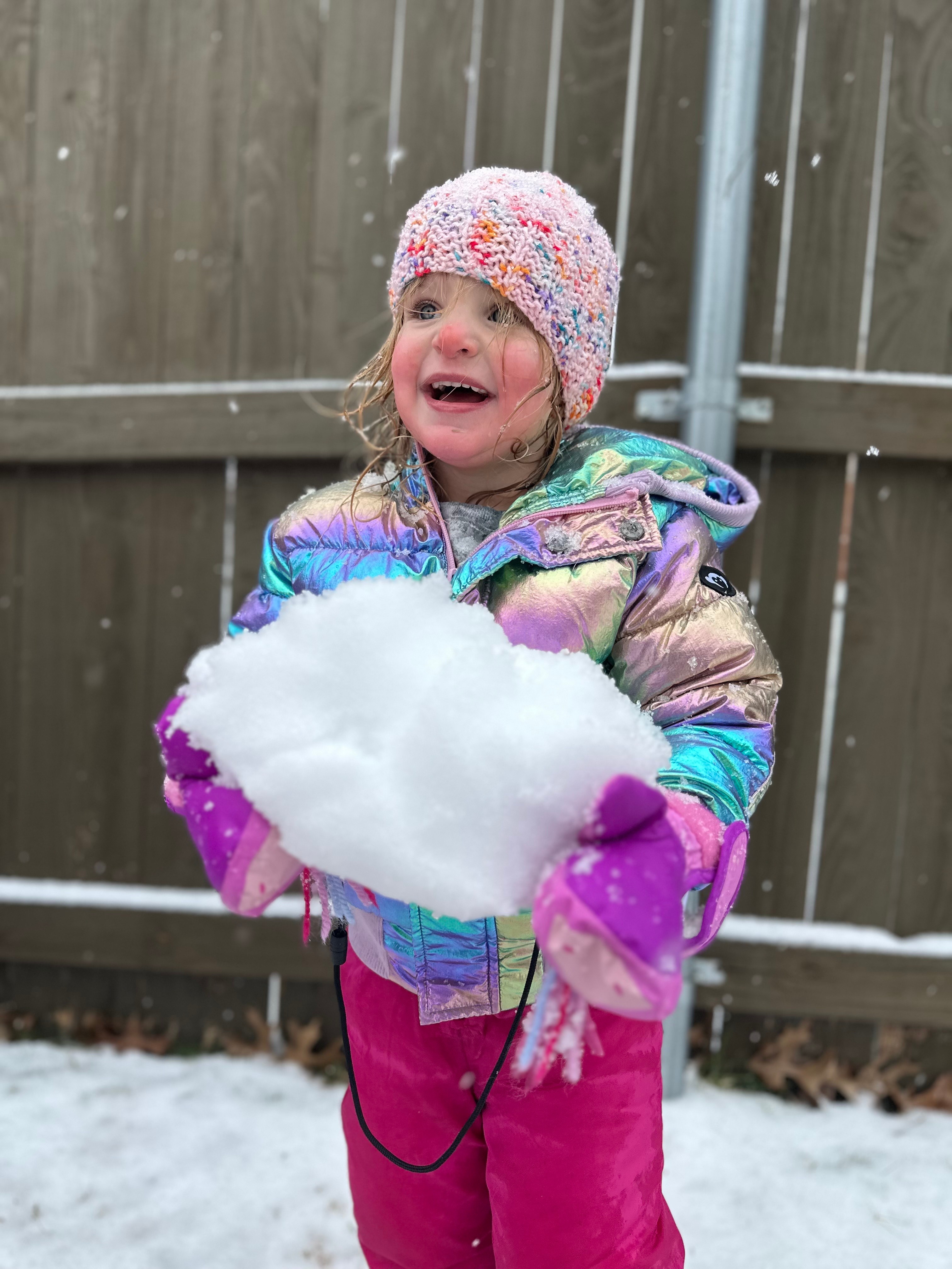 Hello!
This is my daughter, enjoying her first Texas snow in North Richland Hills.<br />
As transplants from the north east, we’re so excited about this cold<br />
weather.
Thanks!
Susannah