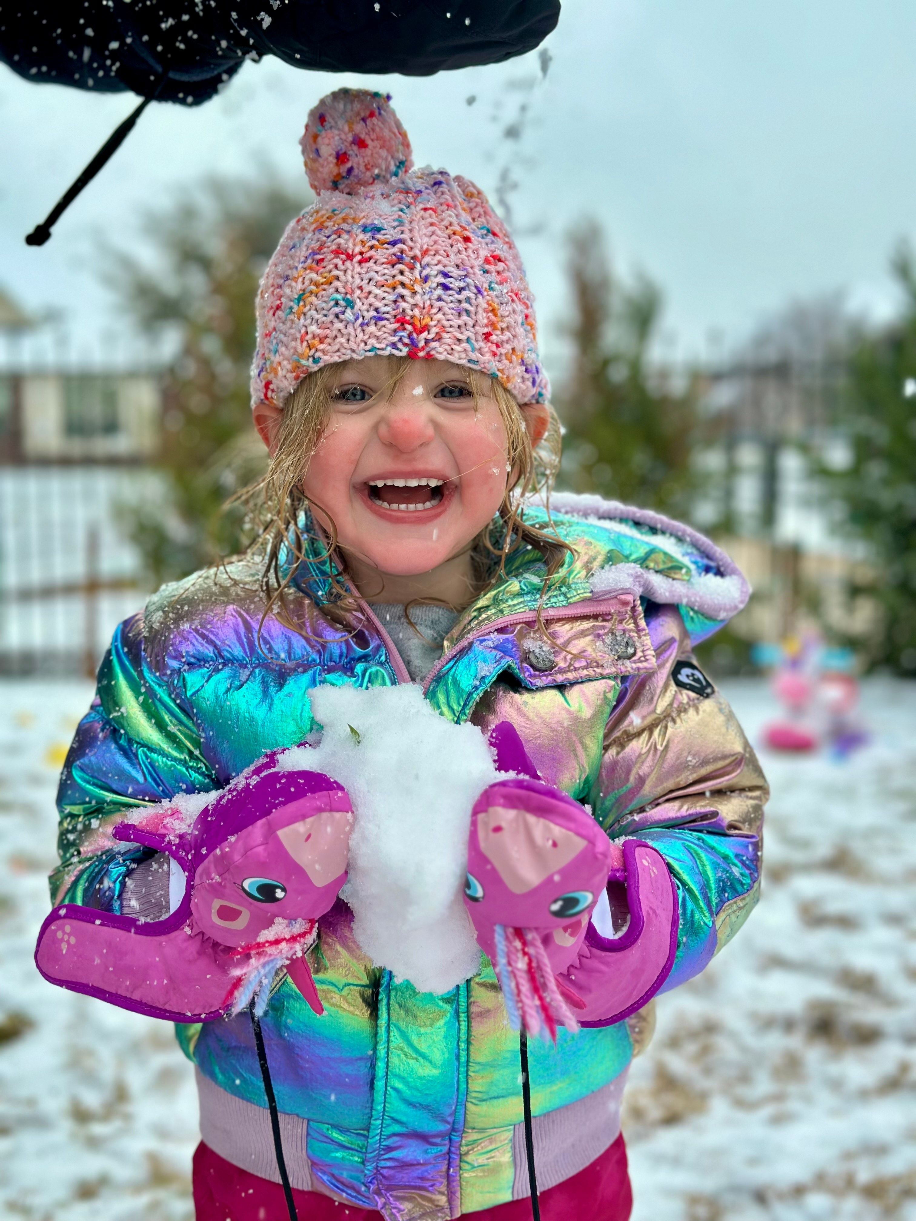 Hello!
This is my daughter, enjoying her first Texas snow in North Richland Hills.<br />
As transplants from the north east, we’re so excited about this cold<br />
weather.
Thanks!
Susannah