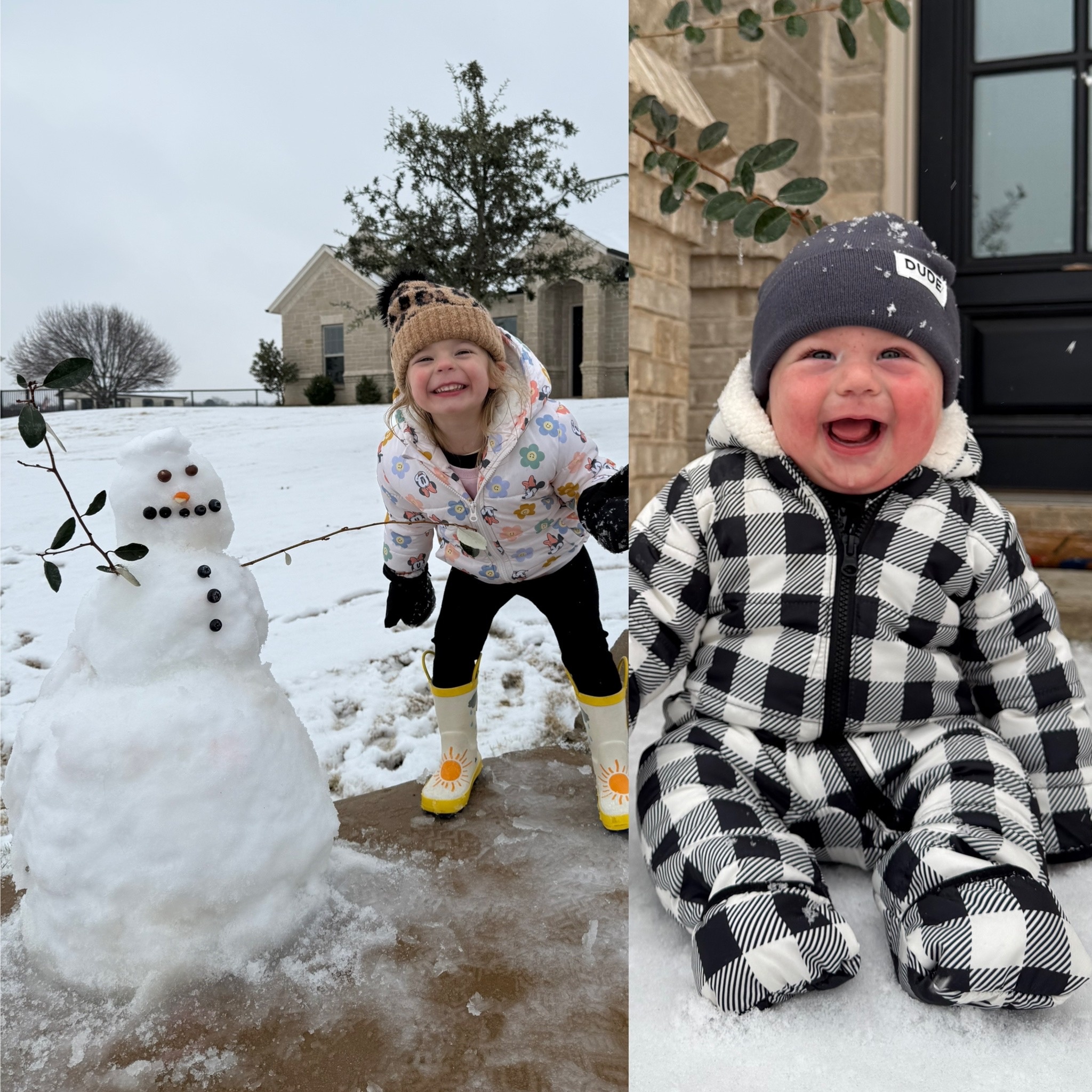 Georgia and Harvey are enjoying their snow day!!