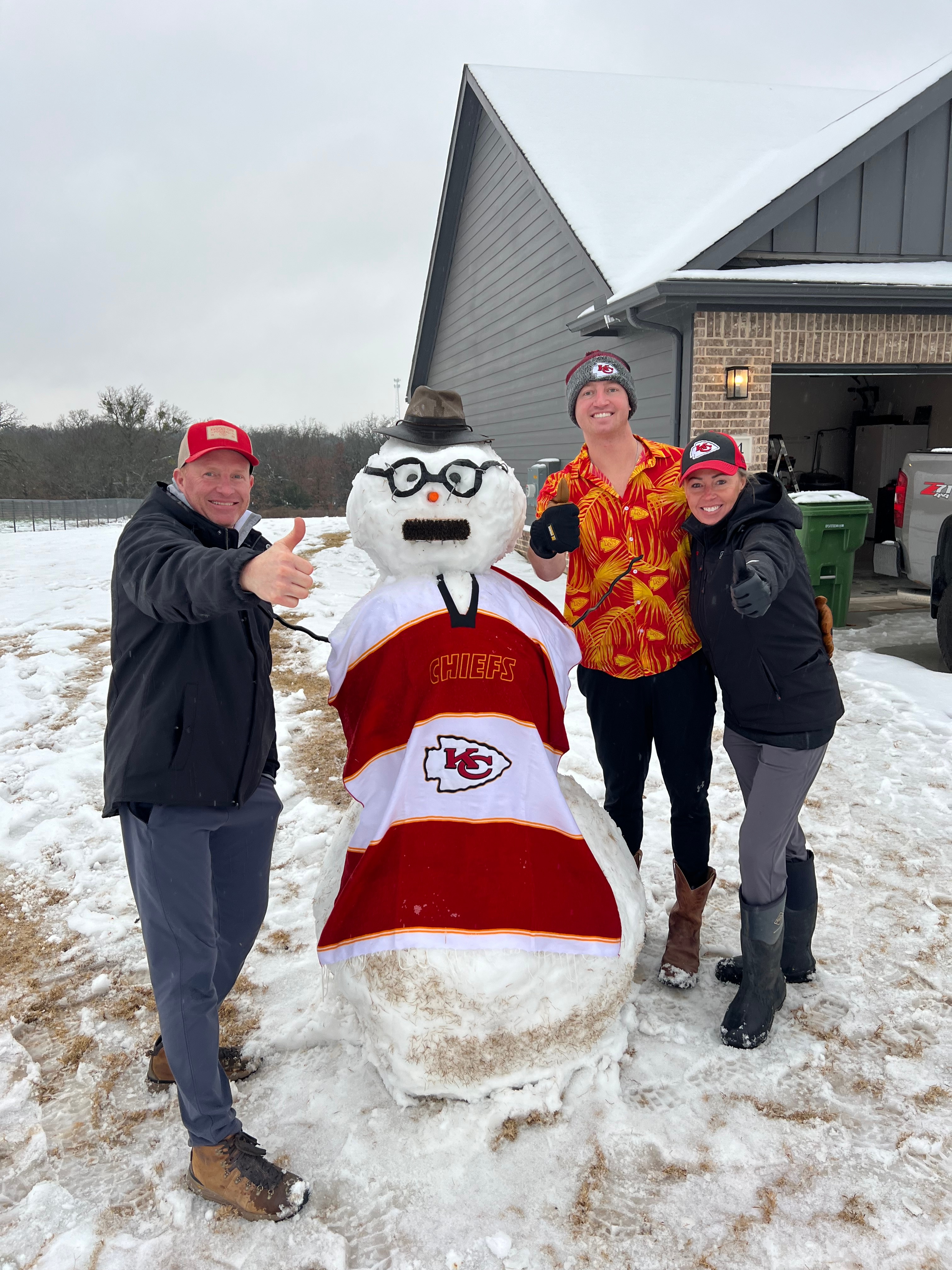 Enjoying all the snow in Boyd Texas. Loving our Chiefs and Andy Reid!