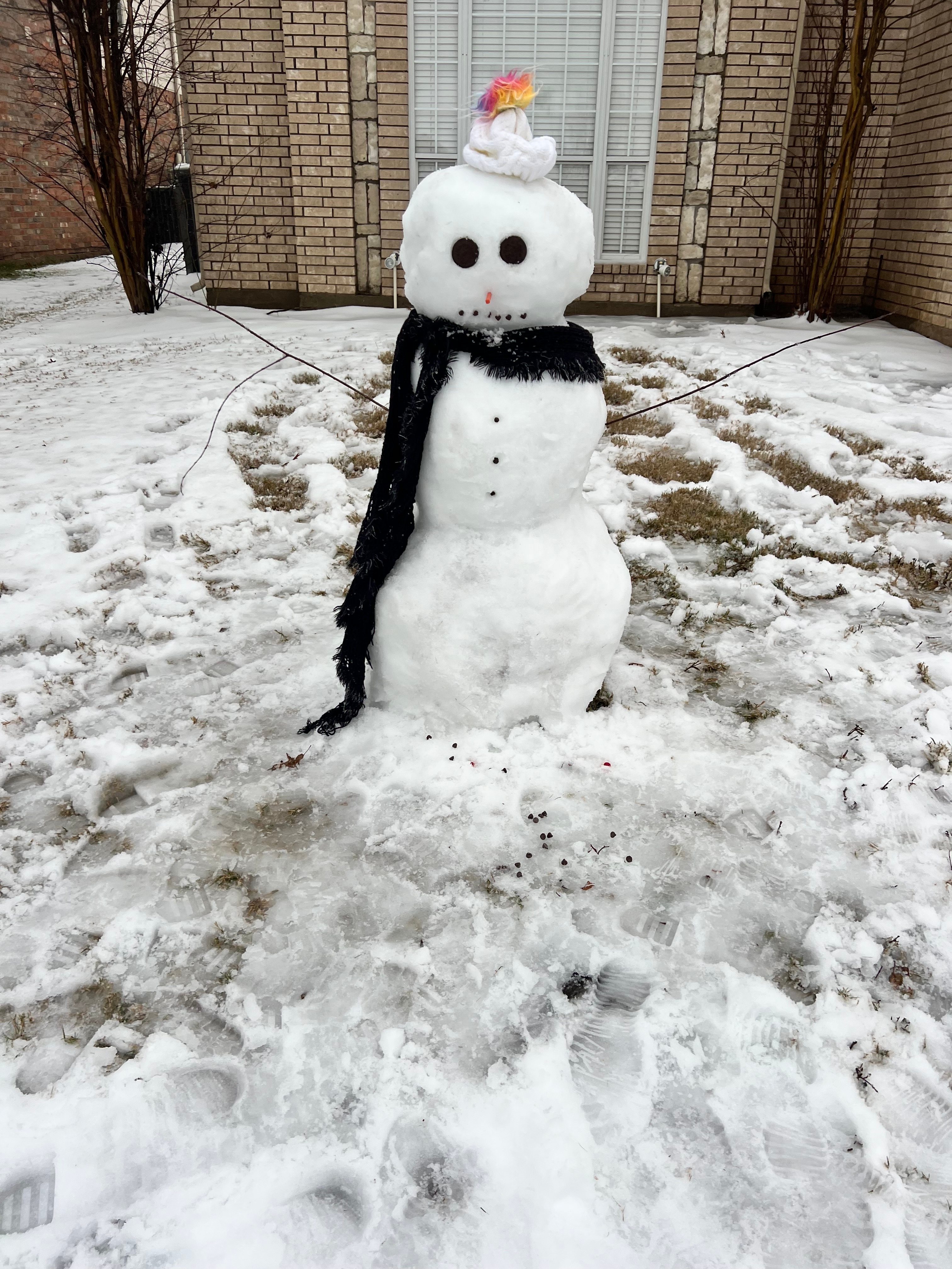 Snowman created by the Walton’s in Frisco, Tx