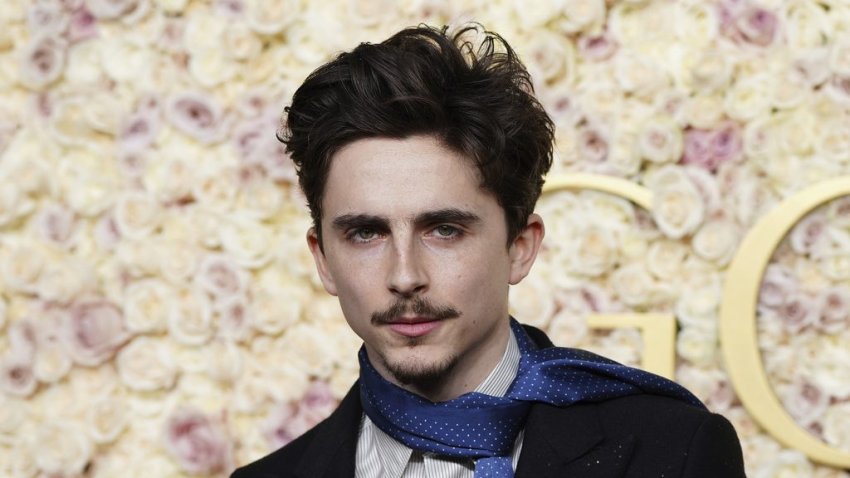 Timothee Chalamet arrives at the 82nd Golden Globes on Sunday, Jan. 5, 2025, at the Beverly Hilton in Beverly Hills, Calif. (Photo by Jordan Strauss/Invision/AP)