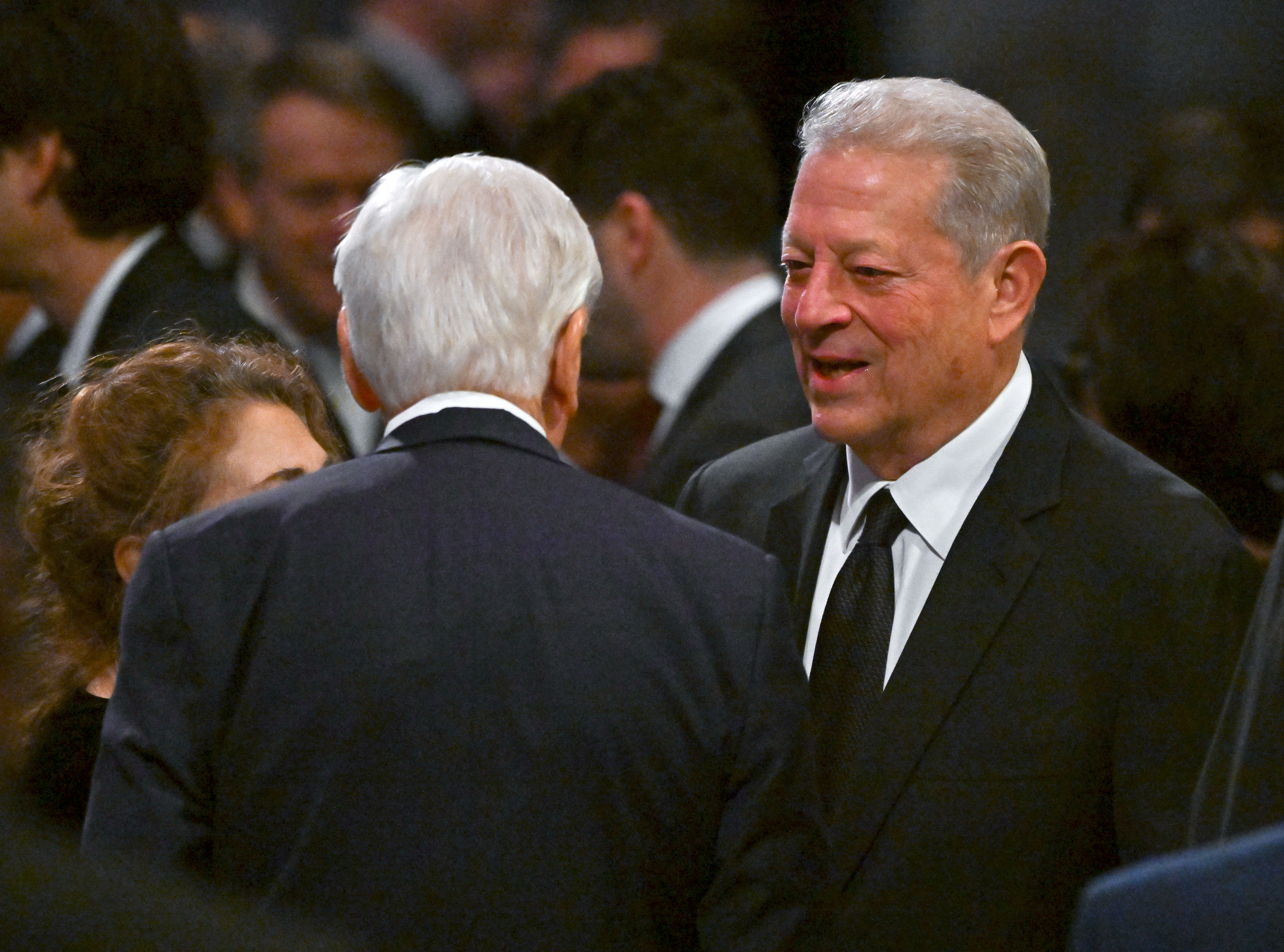 Former US Vice President Al Gore arrives for the State Funeral Service for former US President Jimmy Carter at the Washington National Cathedral in Washington, DC, on January 9, 2025.