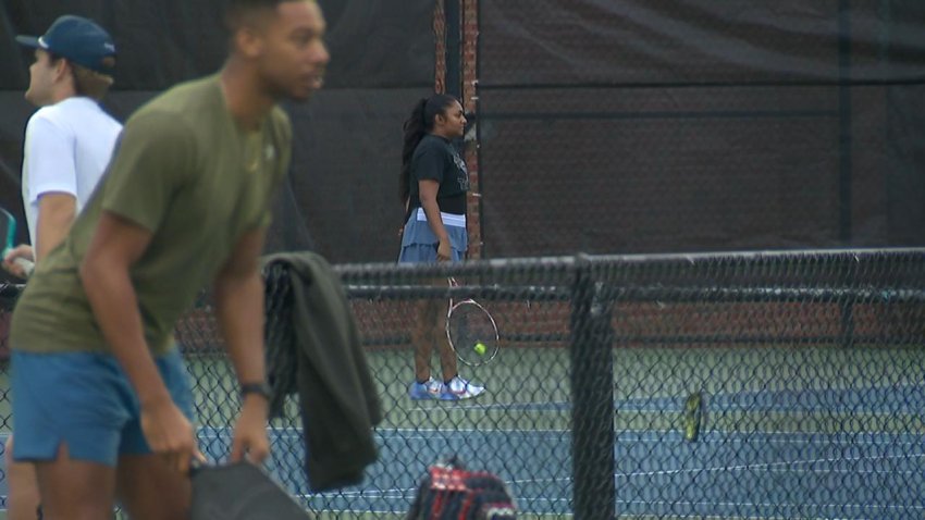 North Texans play pickle ball at Dallas' Cole Park ahead of a cold front. (NBC 5 photo)