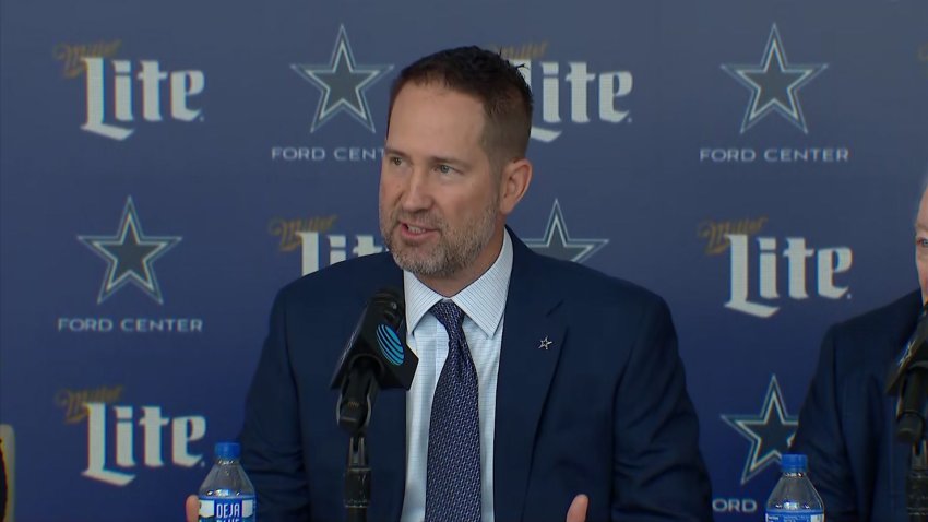 Brian Schottenheimer introduced as the head coach of the Dallas Cowbosys, Monday, Jan. 27, 2025.