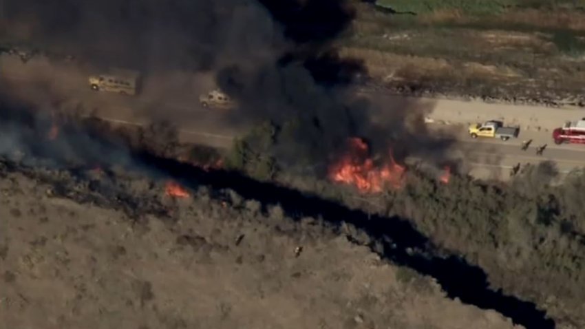 Evacuations were ordered on the Cal State Channel Islands campus Thursday Jan. 23, 2025 when a brush fire broke out in Ventura County.