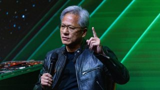 Jensen Huang, co-founder and chief executive officer of Nvidia Corp., during a news conference in Taipei, Taiwan, on Tuesday, June 4, 2024.