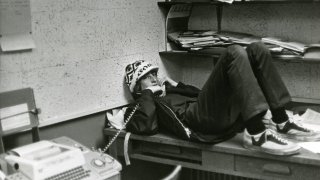 A photo from Bill Gates’ high school yearbook shows him in the school’s computer lab in 1973.
