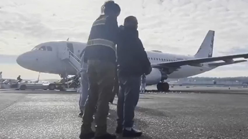 A deportation flight.
