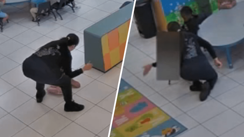 Merlin Gutierrez was caught on surveillance slapping a 2-year-old girl at Lincoln-Marti School in southwest Miami-Dade.