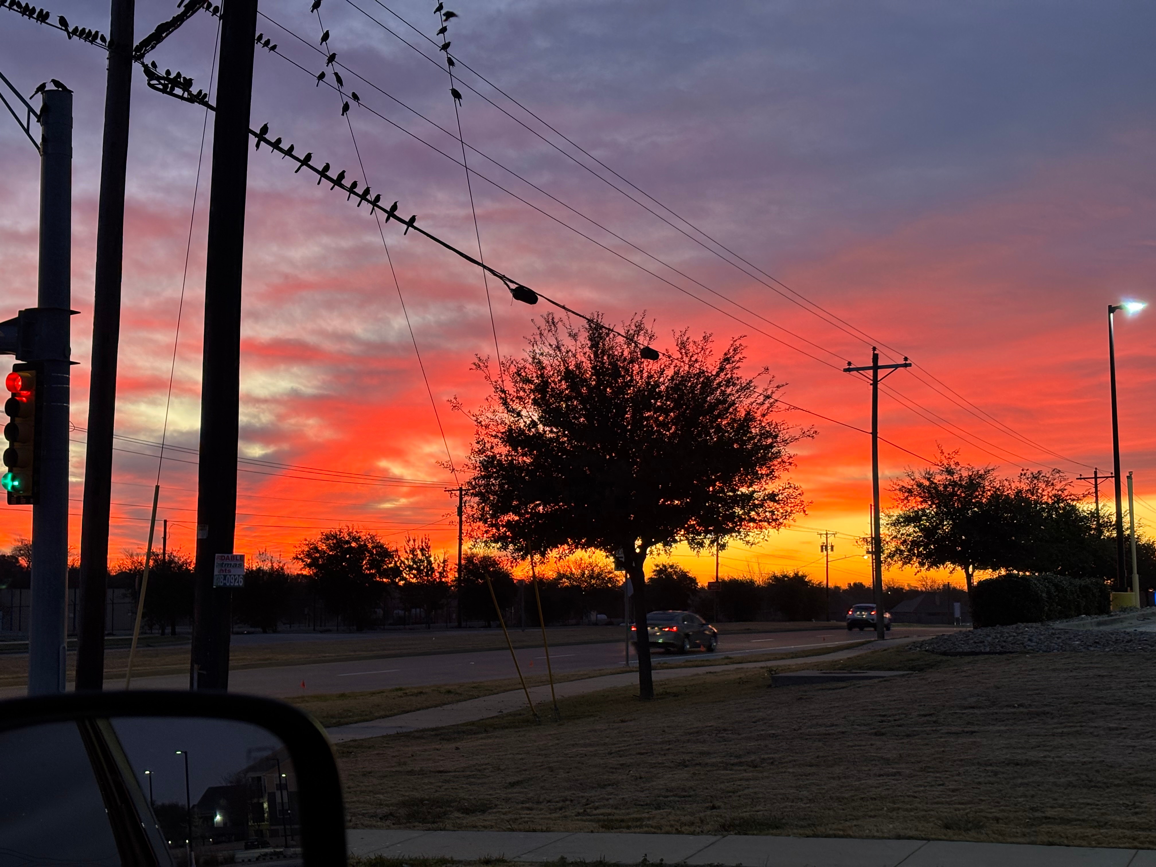 What a beautiful sunrise today in Burleson, TX! In awe of the beauty.