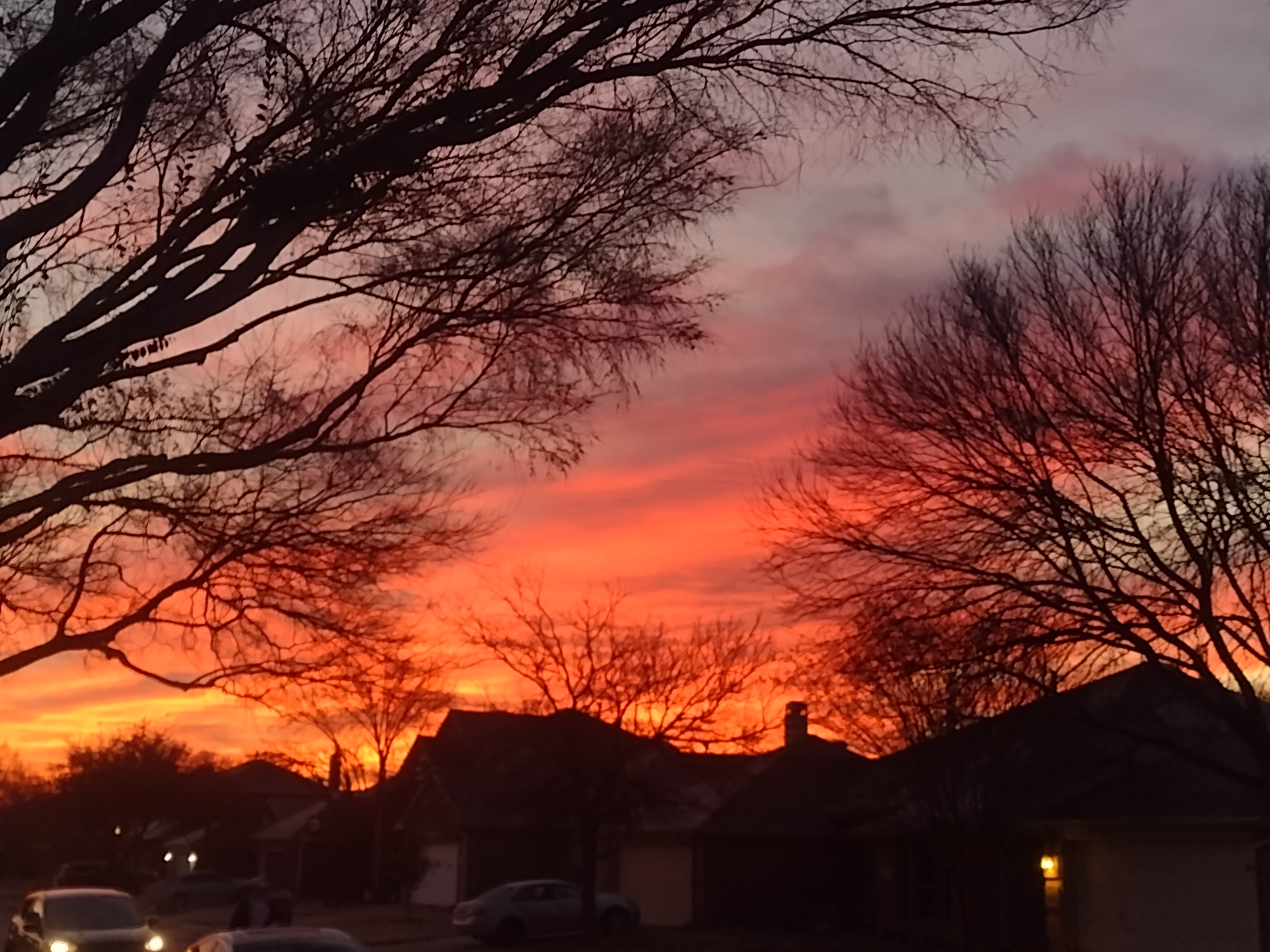 Opened the front window blinds a few days ago and a big wow sunrise!