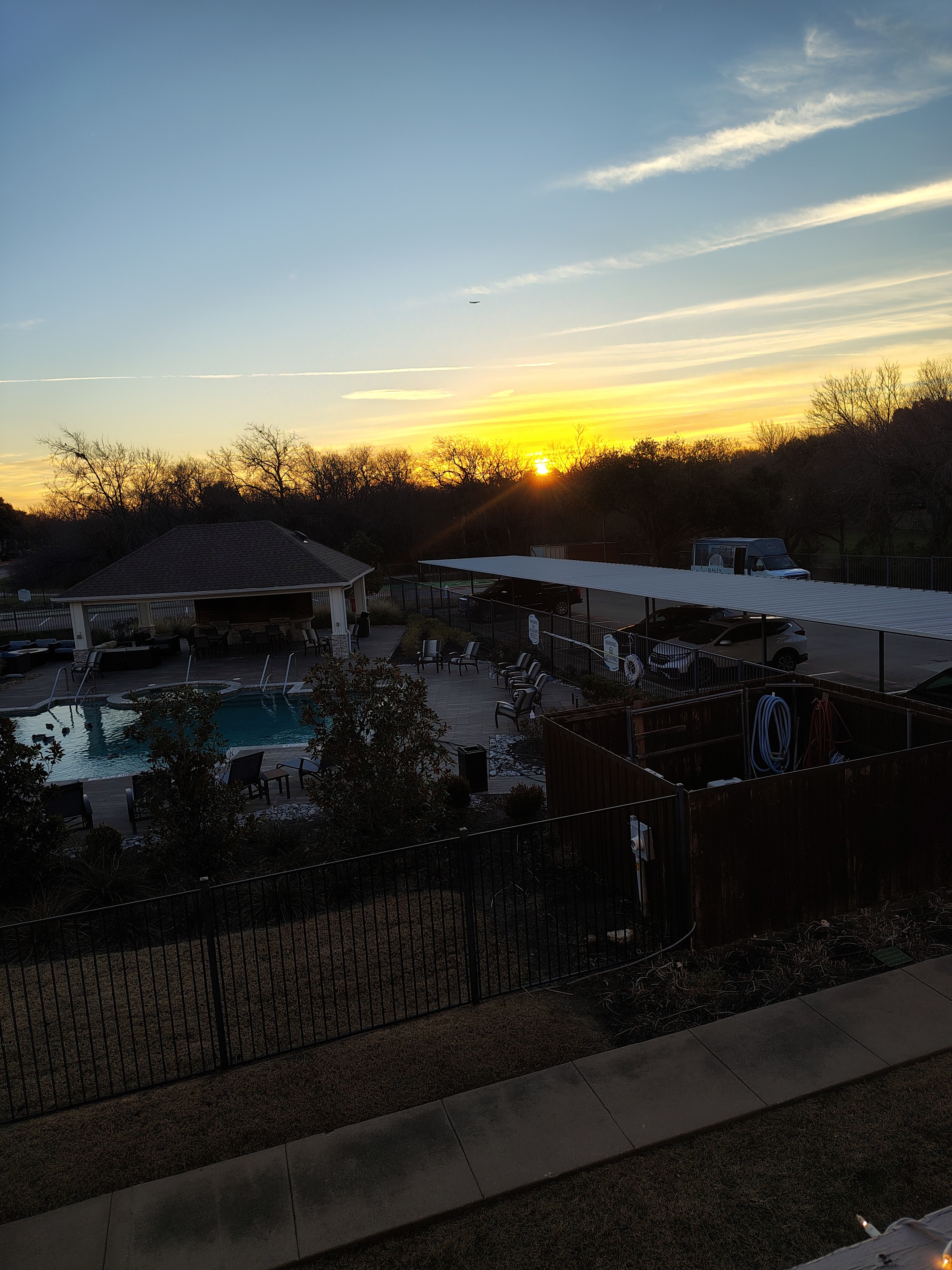 Sunrise with the ducks…heated pool … from Lewisville.