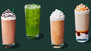 A selection of beverages leaving Starbucks' menu.