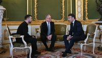 Ukraine’s President Volodymyr Zelensky, Britain’s Prime Minister Keir Starmer and France’s President Emmanuel Macron hold a meeting during a summit at Lancaster House in central London on March 2, 2025. European leaders descended upon London for talks to “drive forward” action on Ukraine, according to the office of UK Prime Minister Keir Starmer.