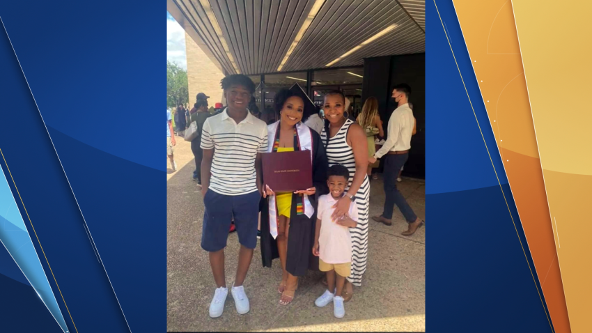 Shentia Simmons, an Education Track Member of The Gatehouse, at her graduation with her kids