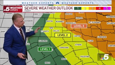 NBC 5 Forecast: Strong storm system approaching, risk of severe weather Tuesday morning