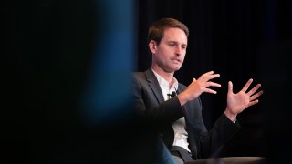 Snap CEO Evan Spiegel speaks during the Semafor World Economy Summit 2025 at Conrad Washington in Washington, D.C., on April 23, 2025.