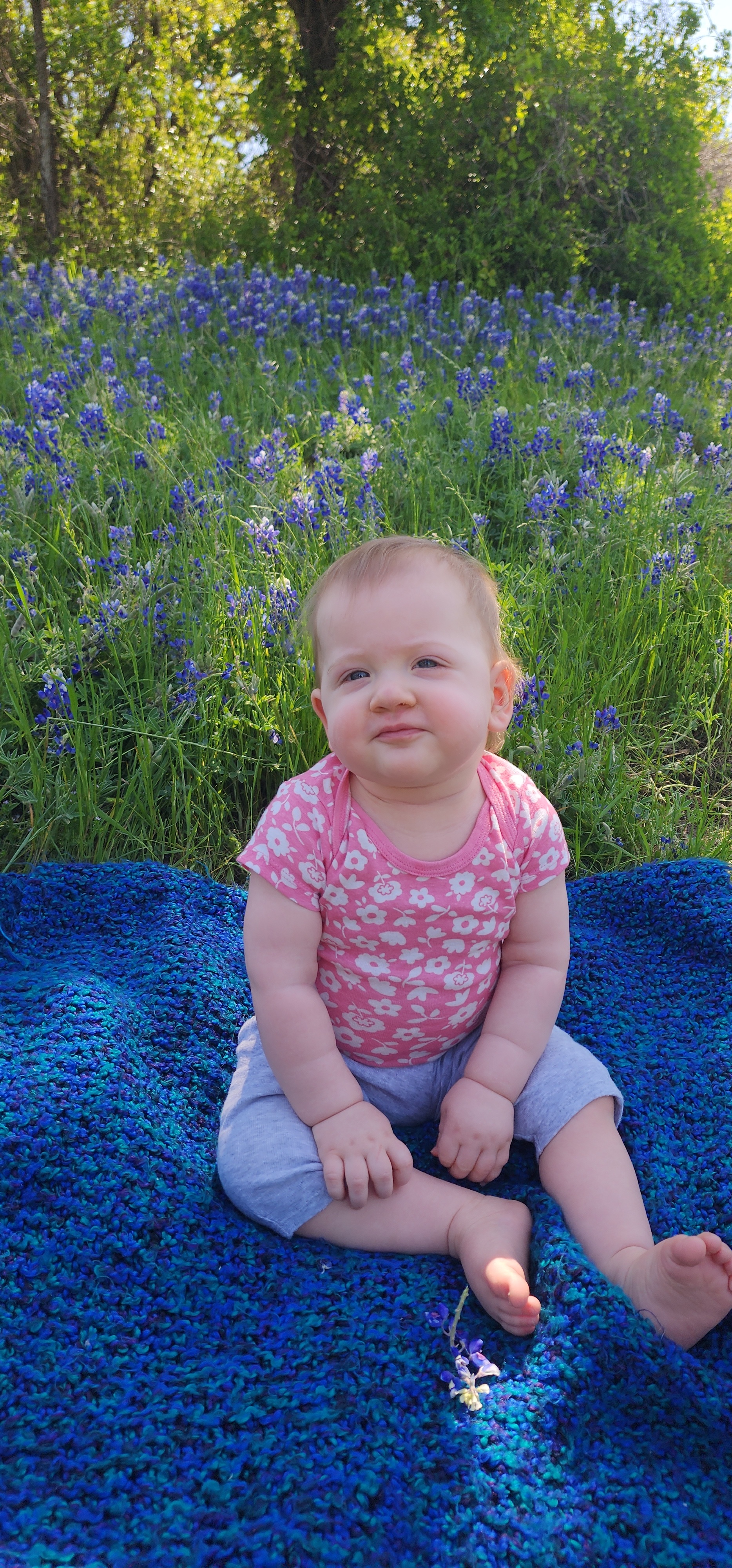 Taken Sunday 414 in Fort Worth.<br />
This is Summer Ann and this is her first bluebonnet season. She is 11<br />
months old.<br />
Mom and Nana were her.