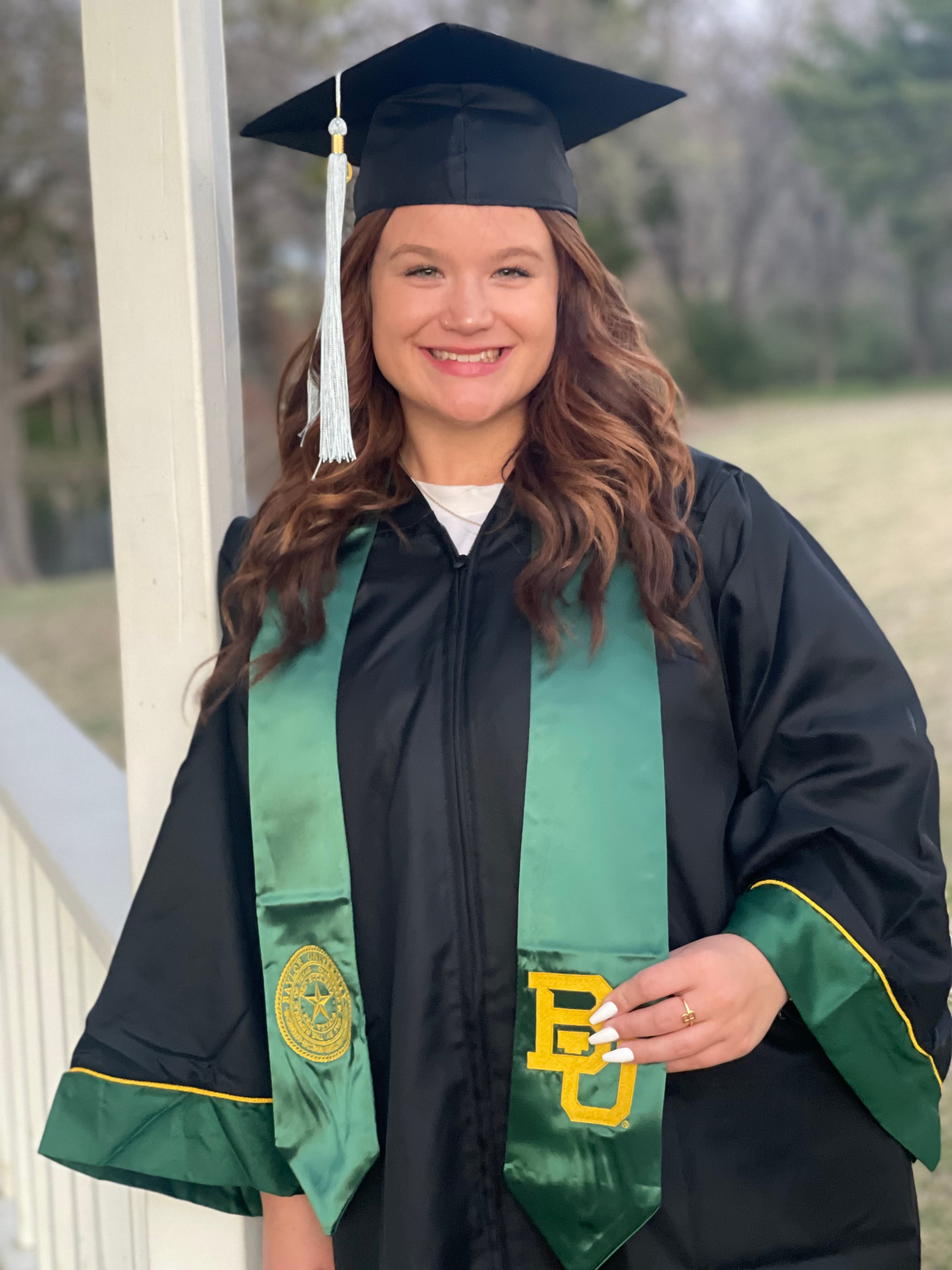 This is our daughter, Brooke Migneault from Rockwall, Tx . She is graduating from Baylor University on May 16, 2025. With a degree in elementary education. She will stay for another year to complete her masters degree in education and will graduate again with that degree in May 2026.