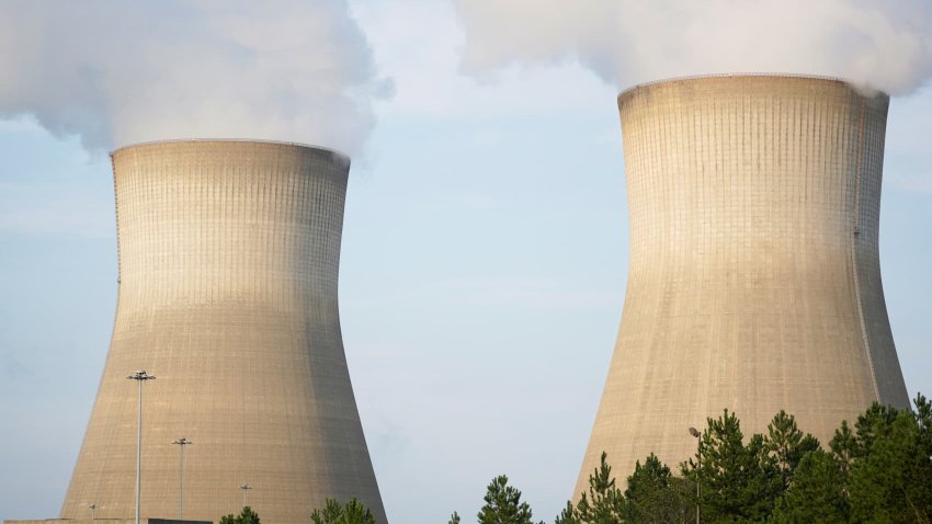 Cooling towers are seen at the nuclear-powered Vogtle Electric Generating Plant in Waynesboro, Georgia, U.S. Aug. 13, 2024. 