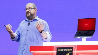 Qualcomm CEO Cristiano Amon speaks at Computex 2025 in Taipei on May 19, 2025.