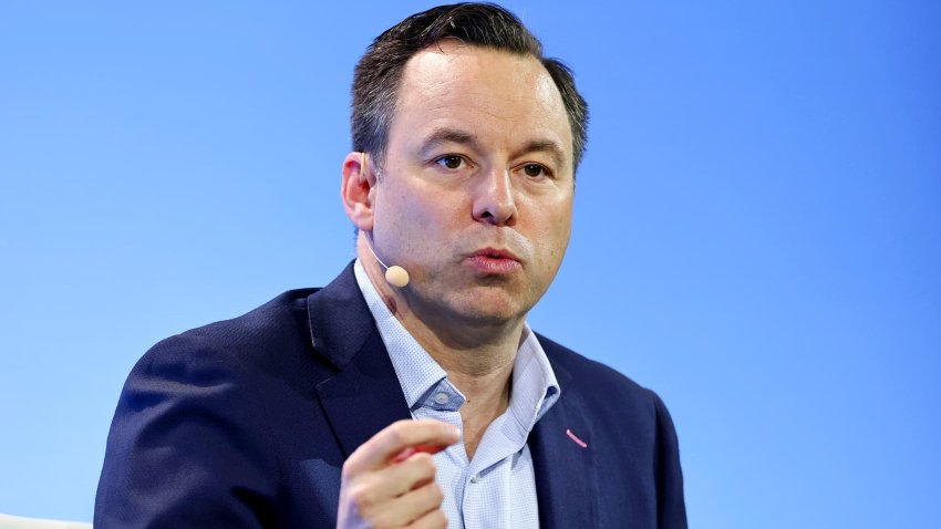 Scott Strazik, chief executive officer of GE Vernova LLC, speaks during the CERAWeek by S&P Global conference in Houston, Texas, US, on Thursday, March 13, 2025.