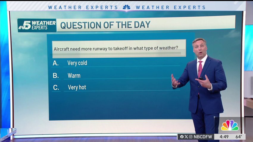 Weather Quiz: Aircraft need more runway to takeoff in what type of weather?