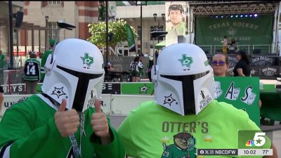 Fans cheer on Dallas Stars as Game 1 of Western Conference Finals kicks off