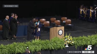 Moving moment for McKinney High School valedictorian and former educator