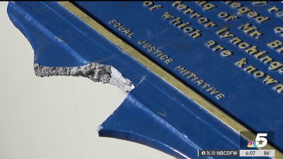 Vandalized lynching marker removed in downtown Dallas