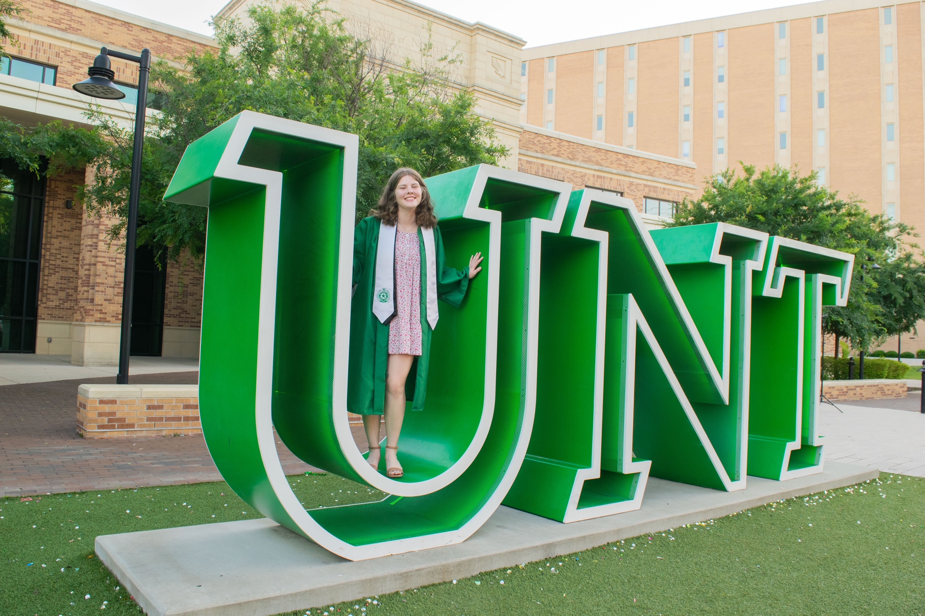Our Amy Barnard will be graduating from UNT this weekend after only 3 years!<br />
She will graduate summa cum laude with a communications degree.<br />
Congratulations Amy!<br />
We love you and are so proud of you!<br />
Go mean green!! 🦅💚